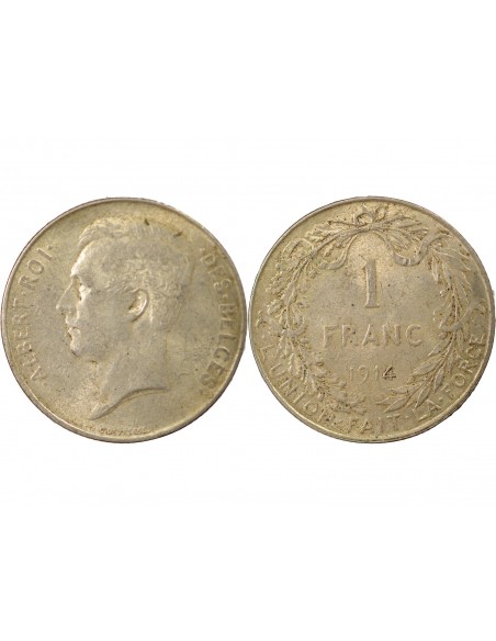 Belgique Albert Ier, Prince de Monaco 1 franc Argent 1914
