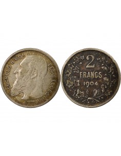 Belgique Léopold II, Roi des Belges 2 Francs Argent 1904 2