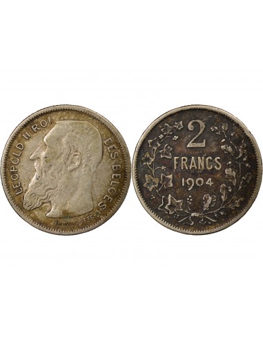 Belgique Léopold II, Roi des Belges 2 francs Argent 1904