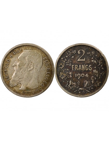Belgique Léopold II, Roi des Belges 2 francs Argent 1904