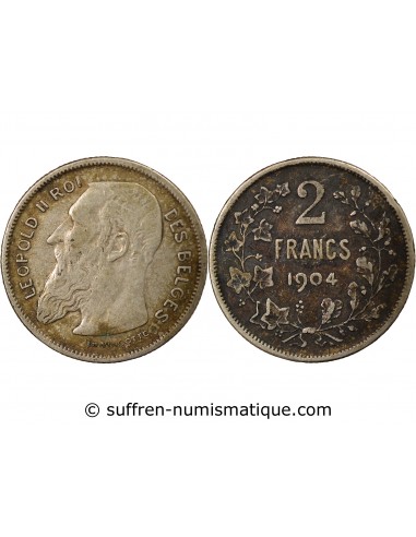 Belgique Léopold II, Roi des Belges 2 francs Argent 1904