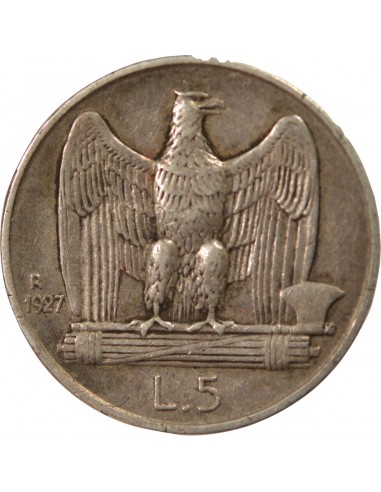 Italie Vittorio Emanuele III 5 Lire Argent 1927 R Rome