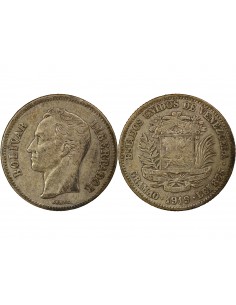 Venezuela Simon Bolivar 2 bolivares Argent 1919 2