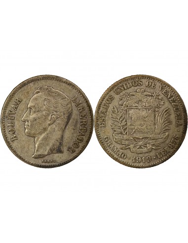 Venezuela Simon Bolivar 2 bolivares Argent 1919