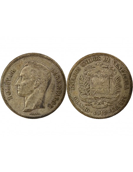 Venezuela Simon Bolivar 2 bolivares Argent 1919