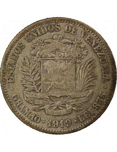 Venezuela Simon Bolivar 2 bolivares Argent 1919
