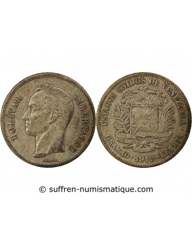 Venezuela Simon Bolivar 2 bolivares Argent 1919