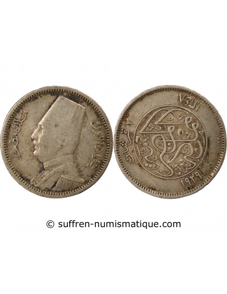 Egypte Fouad Ier, Pacha d´Egypte 2 piastres Argent 1348 (1929)