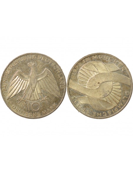Allemagne 10 mark Argent 1972 D Munich