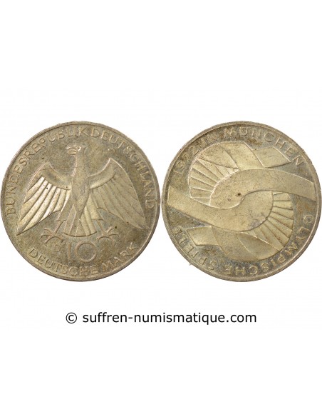 Allemagne 10 mark Argent 1972 D Munich