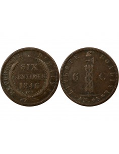 Haïti 6 Centimes Cuivre 1846 (An 43) 2
