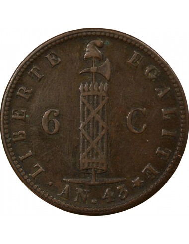Haïti 6 Centimes Cuivre 1846 (An 43)