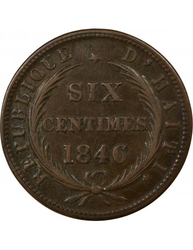 Haïti 6 Centimes Cuivre 1846 (An 43)