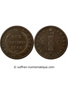 Haïti 6 Centimes Cuivre 1846 (An 43)