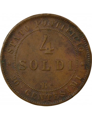 Vatican Pie IX 4 soldi Cuivre 1867 R Rome