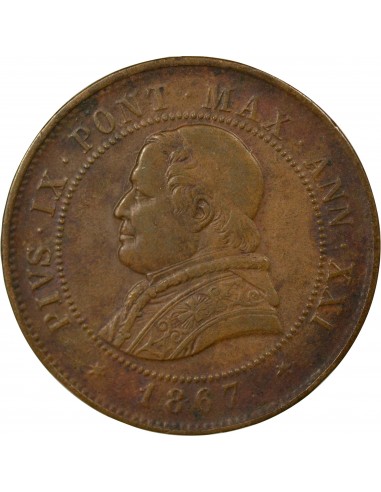 Vatican Pie IX 4 soldi Cuivre 1867 R Rome