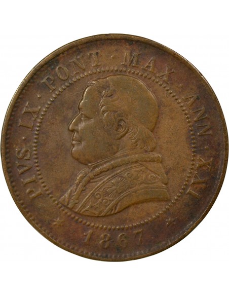 Vatican Pie IX 4 soldi Cuivre 1867 R Rome