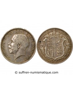 Grande Bretagne George V, Roi d'Angleterre, Empereur des Indes 1/2 crown Argent 1915