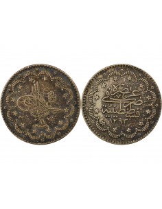 Empire Ottoman Abdülhamid II 5 Kurush Argent 1293/11 (1885-1886) Constantinople 2