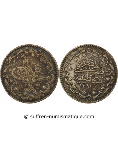 Empire Ottoman Abdülhamid II 5 kurush Argent 1293/11 (1885-1886) Constantinople