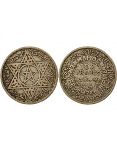 Maroc Mohammed V du Maroc 100 Francs Argent 1372 AH / 1953 A Paris 2