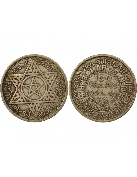 Maroc Mohammed V du Maroc 100 francs Argent 1372 AH / 1953 A Paris