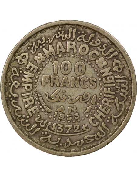 Maroc Mohammed V du Maroc 100 francs Argent 1372 AH / 1953 A Paris