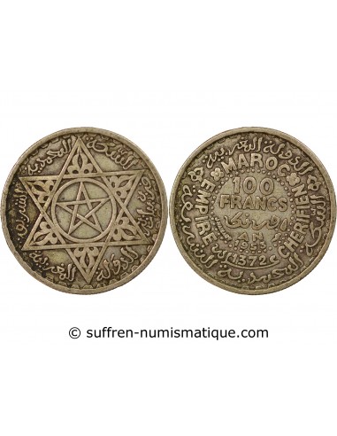 Maroc Mohammed V du Maroc 100 francs Argent 1372 AH / 1953 A Paris