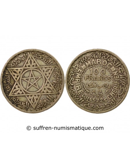 Maroc Mohammed V du Maroc 100 francs Argent 1372 AH / 1953 A Paris