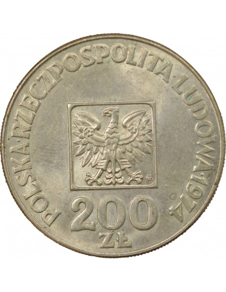 Pologne 200 zlotych Argent 1974