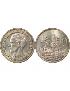 Belgique Baudouin, Roi des Belges 50 francs Argent 1958 B. Bruxelles 2