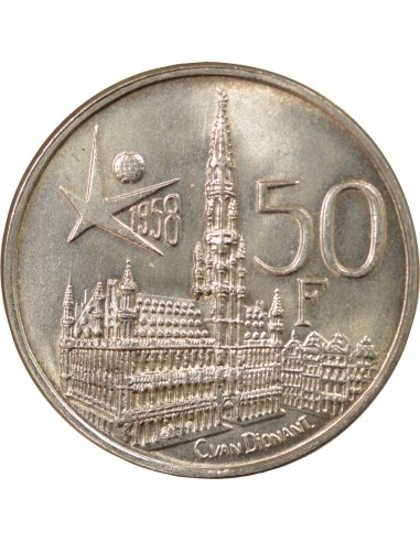Belgique Baudouin, Roi des Belges 50 francs Argent 1958 B. Bruxelles
