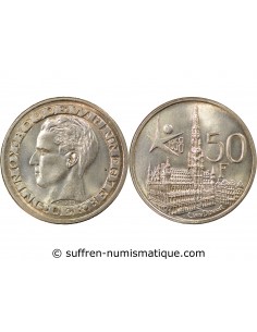 Belgique Baudouin, Roi des Belges 50 francs Argent 1958 B. Bruxelles