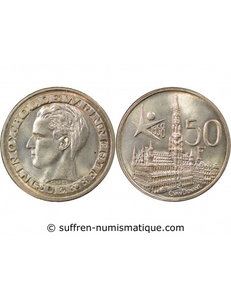 Belgique Baudouin, Roi des Belges 50 francs Argent 1958 B. Bruxelles