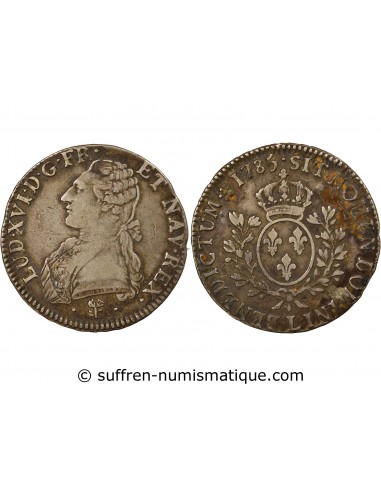 LOUIS XVI - ÉCU ARGENT AUX RAMEAUX D'OLIVIER 1785 L BAYONNE