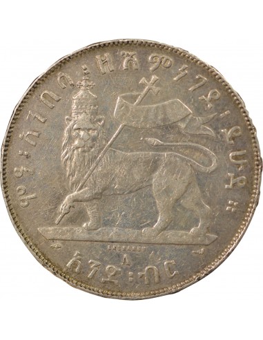 ETHIOPIE, MENELIK II - 1 BIRR ARGENT 1889 / 1897 A PARIS