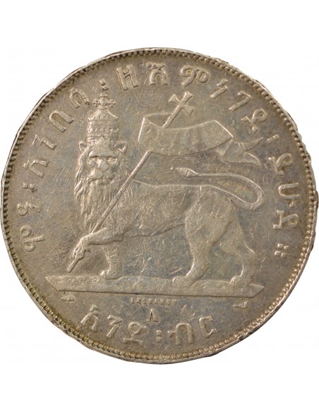 ETHIOPIE, MENELIK II - 1 BIRR ARGENT 1889 / 1897 A PARIS