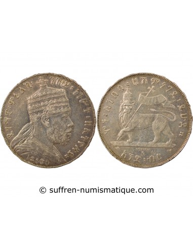 ETHIOPIE, MENELIK II - 1 BIRR ARGENT 1889 / 1897 A PARIS