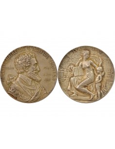 TRICENCENTENAIRE DE L'EDIT DE NANTES, HENRI IV - MEDAILLE ARGENT 1898 2