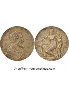 TRICENCENTENAIRE DE L'EDIT DE NANTES, HENRI IV - MEDAILLE ARGENT 1898