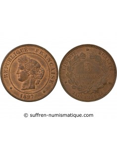 5 centimes Bronze 1897 A Paris