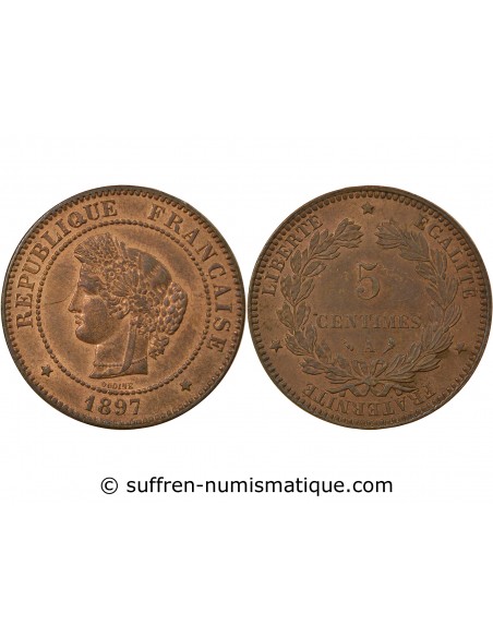 5 centimes Bronze 1897 A Paris