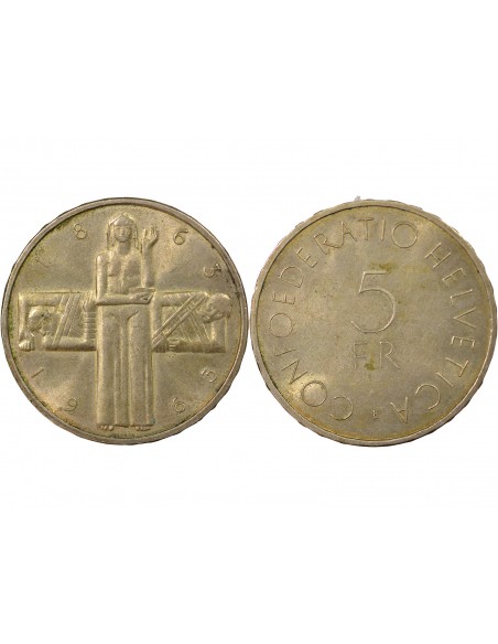 Suisse 5 francs Argent 1963 Berne