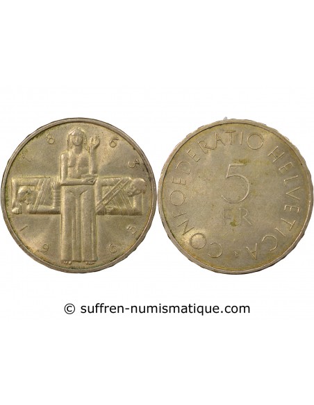 Suisse 5 francs Argent 1963 Berne