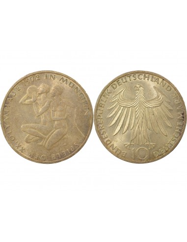 Allemagne 10 Mark Argent 1972 F Stuttgart
