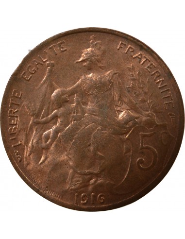 5 Centimes Bronze 1916 A Paris