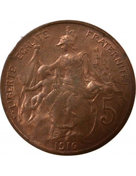 5 Centimes Bronze 1916 A Paris