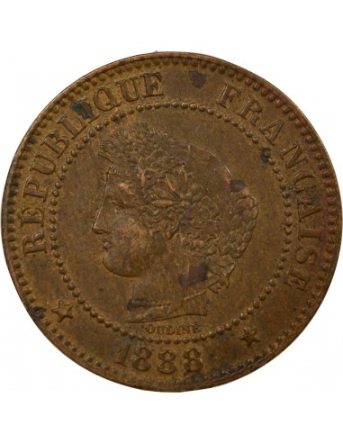 2 Centimes Bronze 1888 A Paris
