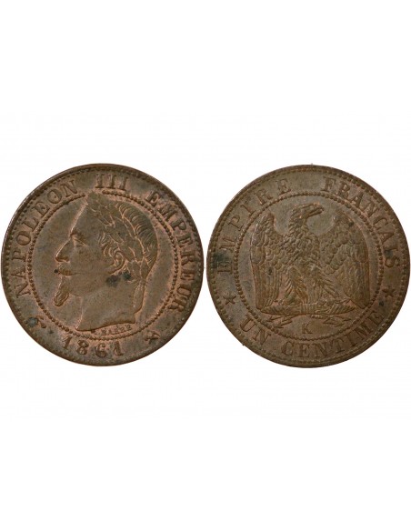 Napoléon III 1 centime Bronze 1861 K Bordeaux