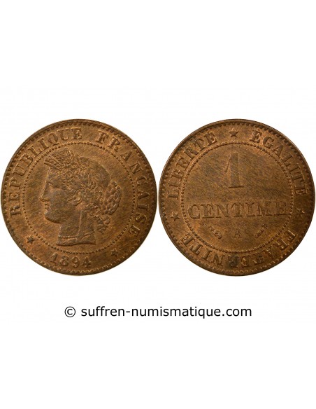 1 centime Bronze 1894 A Paris